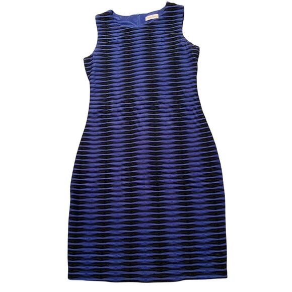 CALVIN KLEIN Womens Gorgeous Cobalt Blue & Black Sheath Dress Small Business - Picture 2 of 11